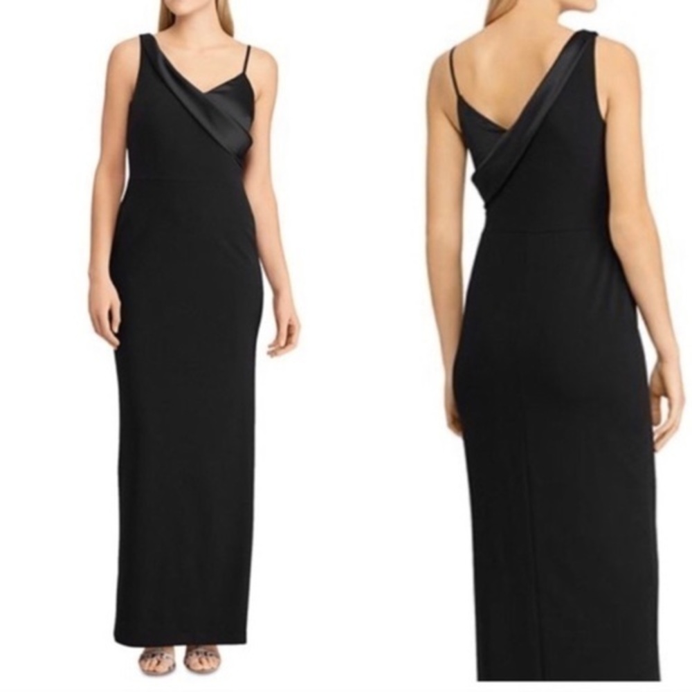 Ralph Lauren Sleeveless Satin Gown in Black Size 6